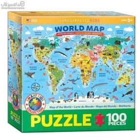 خرید و قیمت 100 تكه 5554- 6100 Illustrated Map of the World | ترب