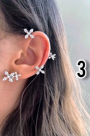 تصویر ایرکاف زنانه برند فَشن مدل جواهری استیل رنگ ثابت - مدل Fashion brand women's ear cuff, jewel model, fixed color steel