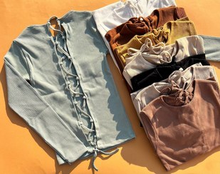 تصویر بلوز آستین بلند پشت بندی پاییزه زنانه 