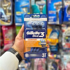 تصویر خودتراش ژیلت بلوتری 3 لبه بسته 3 عددی Gillette blu3