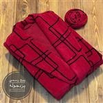 تصویر حوله تنپوش طرح پازل سنگین Bathrobe towel puzzle design