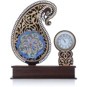 تصویر تندیس میناکاری با ساعت 