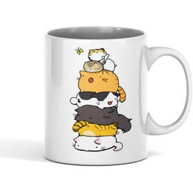 تصویر ماگ سرامیکی طرح گربه کد 09 - ساده Cat mug code 09