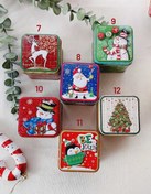 تصویر قوطی فلزی مربع کریسمسی - کد 