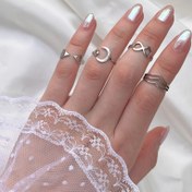 تصویر انگشتر استیل کد ۱۷ طرح ماه و ستاره 