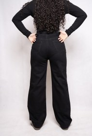 تصویر شلوار جین نیم بگ رنگ مشکی و رغالی و گازوییلی و آبی تیره 