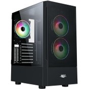 تصویر کیس کامپیوتر اوست GT AV201 MB Mid Tower مشکی Awest GT AV201 MB Mid Tower Black Computer Case