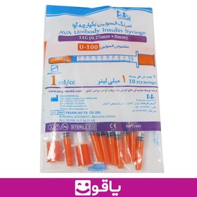 تصویر سرنگ انسولین آوا - 1ml G30*8mm AVA Unibody Insulin Syringe