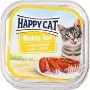 تصویر ووم گربه بالغ هپی کت طعم گوساله و خرگوش 100 گرم Happy Cat Duo Beef & Rabbit