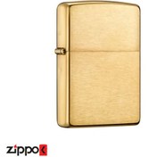 تصویر فندک زیپو مدل ۱۶۸ آرمورکیس طلایی برس خورده 