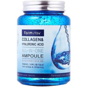 تصویر آمپول کلاژن و هیالورونیک اسید فارم استی 250 میل غیراصل Farm Stay Collagen & Hyaluronic Acid All In One Ampoule 250ml