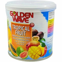 تصویر کمپوت میوه های گرمسیری در شربت رقیق قوطی گلدن ویو 425 گرم 