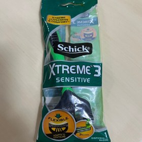 تصویر خودتراش شیک مدل xtreme 3 sensitive ورقه ای تکی اورجینال سفارش آمریکا Schick