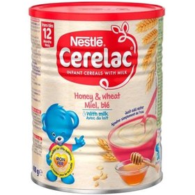 تصویر سرلاک نستله NESTLE با طعم عسل و گندم همراه با شیر 400 گرم 