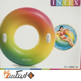 تصویر حلقه بادی رنگی مخصوص شنا intex 58202EU