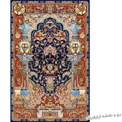 تصویر نخ و نقشه فرش تمام ابریشم نفیس 