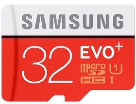 تصویر کارت حافظه microSDHC مدل Evo Plus ظرفیت 32 گیگابایت سامسونگ Samsung Evo Plus microSDHC memory card with a capacity of 32 GB