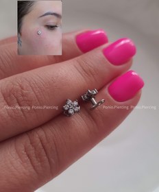 تصویر میکرودرمال گل شکوفه microdermal piercing