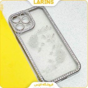 تصویر لارنس | قیمت و خرید کاور Flower سری Diamond ايفون 15 پرو مكس - Silver 