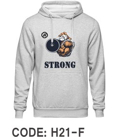 تصویر هودی طوسی دورس داخل کرک طرح بدنسازی STRONG کد H121 Gray Dors hoodie inside the crack design of bodybuilding STRONG CODE H121