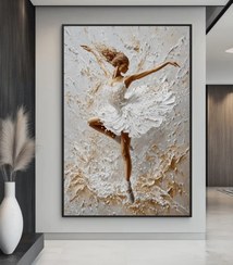تصویر تابلو دکوراتیو بالرین سه‌بعدی رقص هنر و زیبایی 