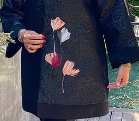 تصویر کت مشکی کار دست زنانه Handmade coat