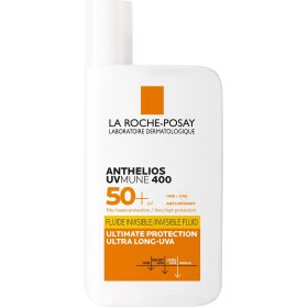 تصویر فلوئید ضد آفتاب لاروش پوزای بی رنگ مناسب انواع پوست 50 میل اصل La Roche-Posay invisible Sunscreen fluid SPF50 50ml