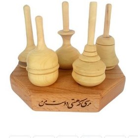 تصویر فرفره چوبی مرسی که هستی ۵ تایی 