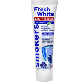 تصویر خمیردندان وایت فرش اسموک مخصوص افراد سیگاری white fresh ساخت ترکیه اصل حجم 90 گرم 