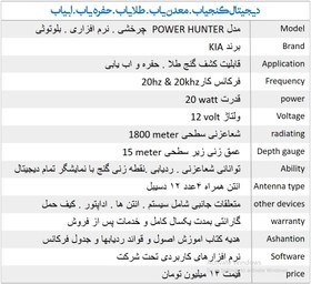 تصویر گنجیاب طلایاب حفره یاب مدل power hunter برند kia gold hunter