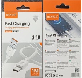 تصویر کابل فست شارژ رنجر میکرو یو اس بی 3.1A مدل RENJER RJ-P3 RENJER FAST CHARG CABLE USB To MicroUSB 1m RJ-P3 3.1A