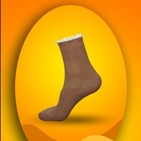 تصویر جوراب گیپور دار 