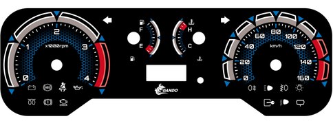 تصویر صفحه کیلومتر اسپرت نیسان آبی طرح زنبوری 