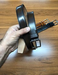 تصویر کمربند ۳/۵ تک لایه گاوی - قهوه ای Leather belt