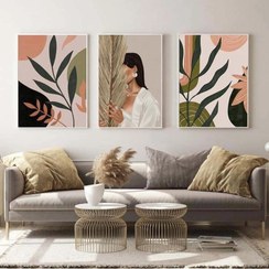 تصویر تابلو دکوراتیو مینیمال کد 492 مجموعه سه عددی سایز ۳۰×۴۰ سانتی متر 