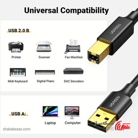 تصویر کابل پرینتر یوگرین مدل US135-20846 UGREEN USB Type B Printer Cable 20846