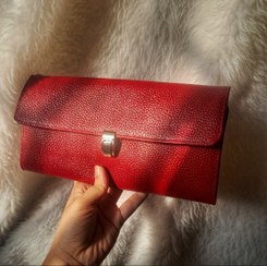 تصویر کیف پول دستی چرم طبیعی 