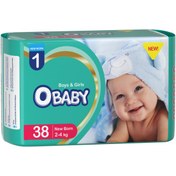 تصویر پوشک کامل( کشی + 3D ) OBABY دوبل سایز نوزادی 38 عددی(6بسته) 