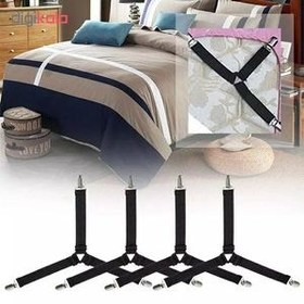 تصویر گیره نگهدارنده ملحفه تخت چهار سر تی اس TS بسته 4 عددی TS Bed Sheet Holder Straps Pack of 4