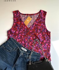 تصویر تاپ دکمه دار پلنگی 