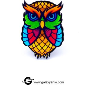 تصویر پیکسل جغد هفت رنگ 