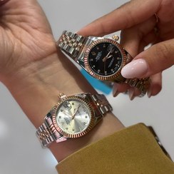 تصویر ساعت زنانه رولکس بند ترکیبی 