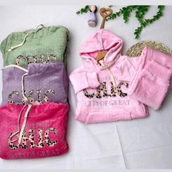 تصویر ست هودی شلوار مخمل وارداتی داخل کرکی CHIC کد 2060 