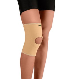 تصویر زانو‌بند پد دار با کشکک‌ باز نئوپرن درمان‌ طب کد ۱۰۱۳ Drman-teb padded knee brace with open neoprene patella