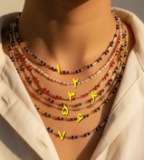 تصویر گردنبند دست‌ساز از منجوق‌های میوکی ژاپنی و کریستال چک - 2 