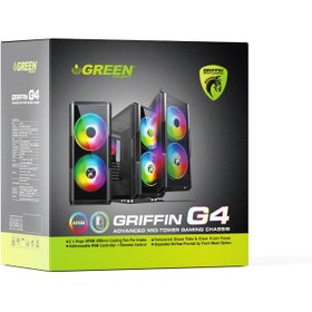 تصویر کیس کامپیوتر گیمینگ گرین مدل GRIFFIN G4 ا Green GRIFFIN G4 Computer Case Green GRIFFIN G4 Computer Case