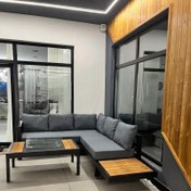 تصویر مبل راحتی ال مدل شارلوت آهنی فضای باز 