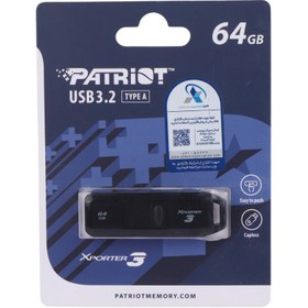 تصویر فلش مموری USB 3.2 پتریوت مدل Xporter 3 ظرفیت 64 گیگابایت مشکی فلش مموری 64GB مشکی پتریوت فلش مموری USB 3.2 پتریوت مدل Xporter 3 ظرفیت 64 گیگابایت