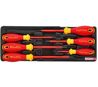 تصویر ست پیچ گوشتی 6 عددی ضد برق قرمز زرد تاپ تول 