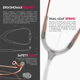 تصویر گوشی پزشکی mdf 777 رزگلد سفید 